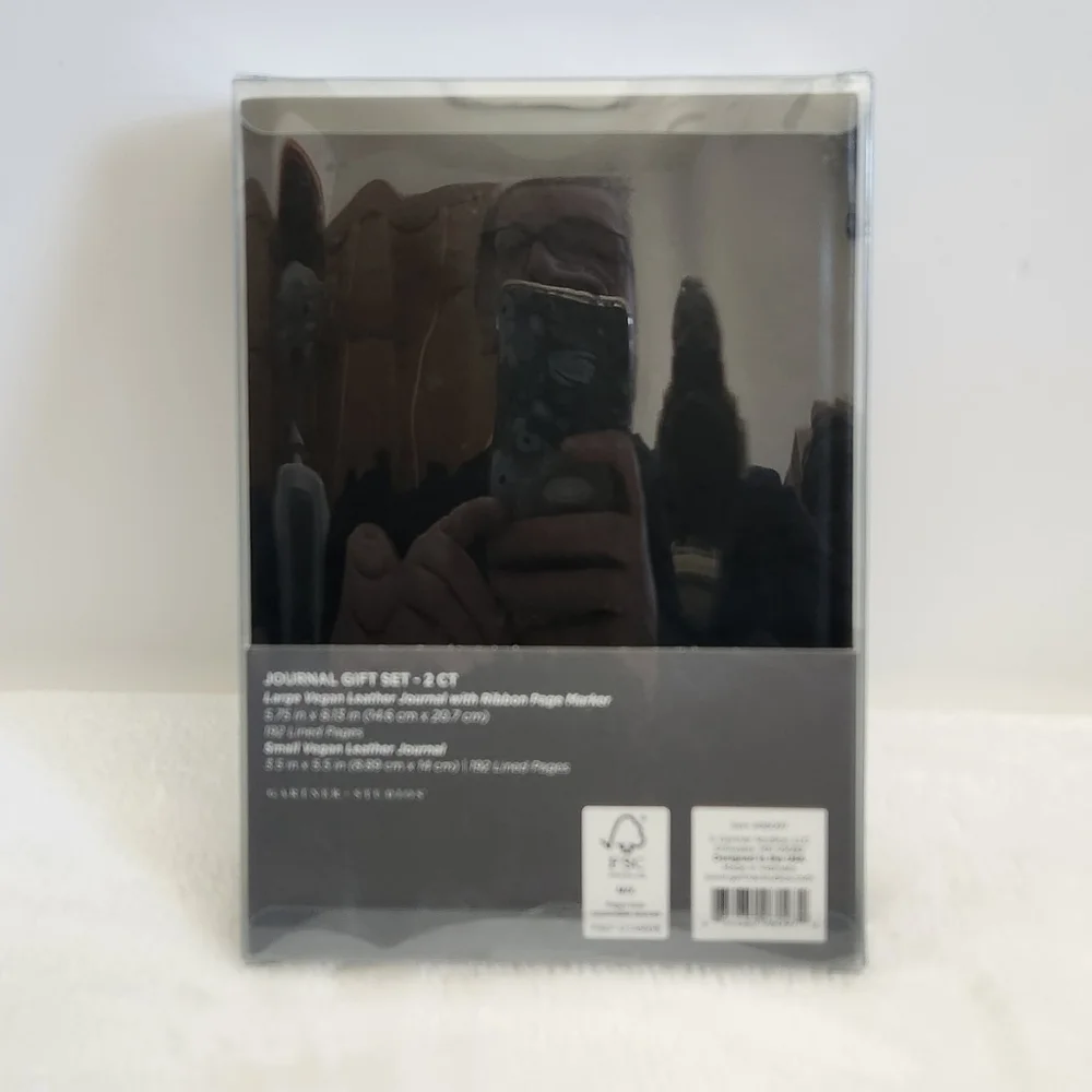 Gartner Studios Black Gold Vegan Leather Journal 2 Piece Gift Set NWT